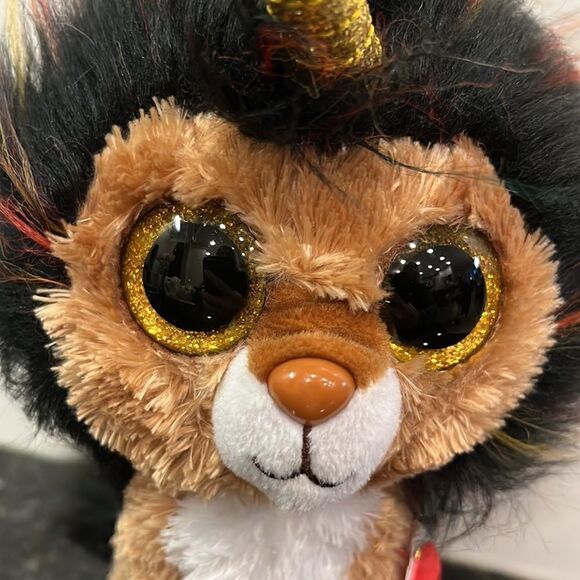 Ty Beanie Boos - RAMSEY the Unicorn Lion Unilion Stuffed Plush Animal Toy - Picture 2 of 11